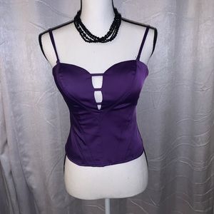 Bebe Purble Corset Bustier Top (XSMALL)